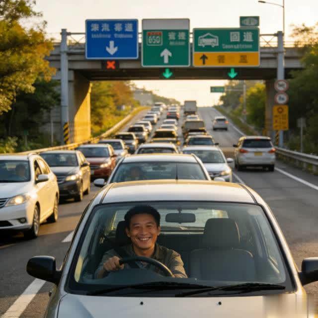 国庆返程高速上堵到怀疑人生时，我看到前车大哥一打方向盘直接下了国道。
一开始还觉