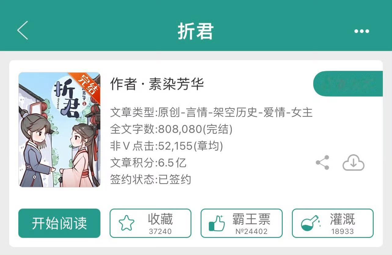 小说推荐：《折君》 作者:素染芳华简评：心机美人vs温柔君子，重生，女撩男，步步