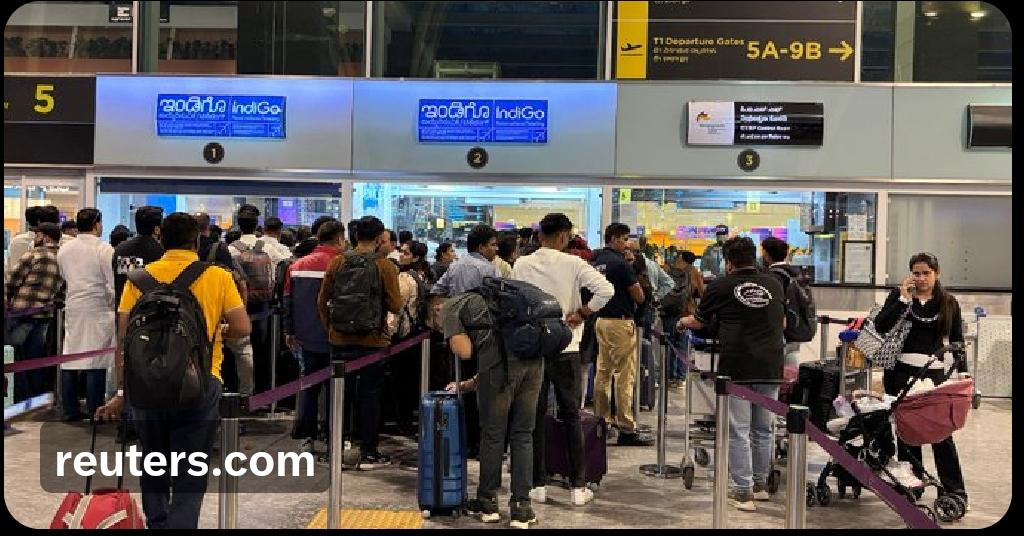 新闻快讯——12月4日，印度靛蓝航空数千名乘客因航班取消滞留——这是该印度最大航