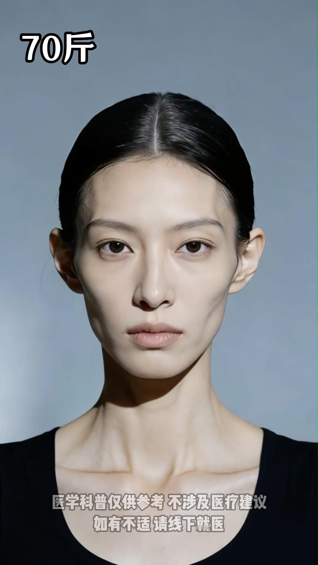 𝟲𝟬→𝟮𝟬𝟬斤面部变化趋势图𝗔𝗜生成 仅供参考 