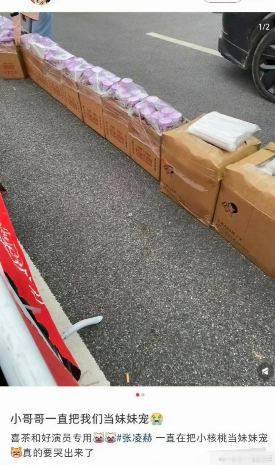 张凌赫《归鸾》杀青逆应援，请现场核桃们喝奶茶妥妥双向奔赴～宠到啦