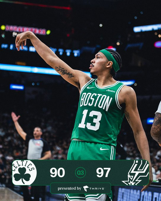 三节比赛结束，我们暂时以90-97落后于马刺波士顿凯尔特人 ｜Different