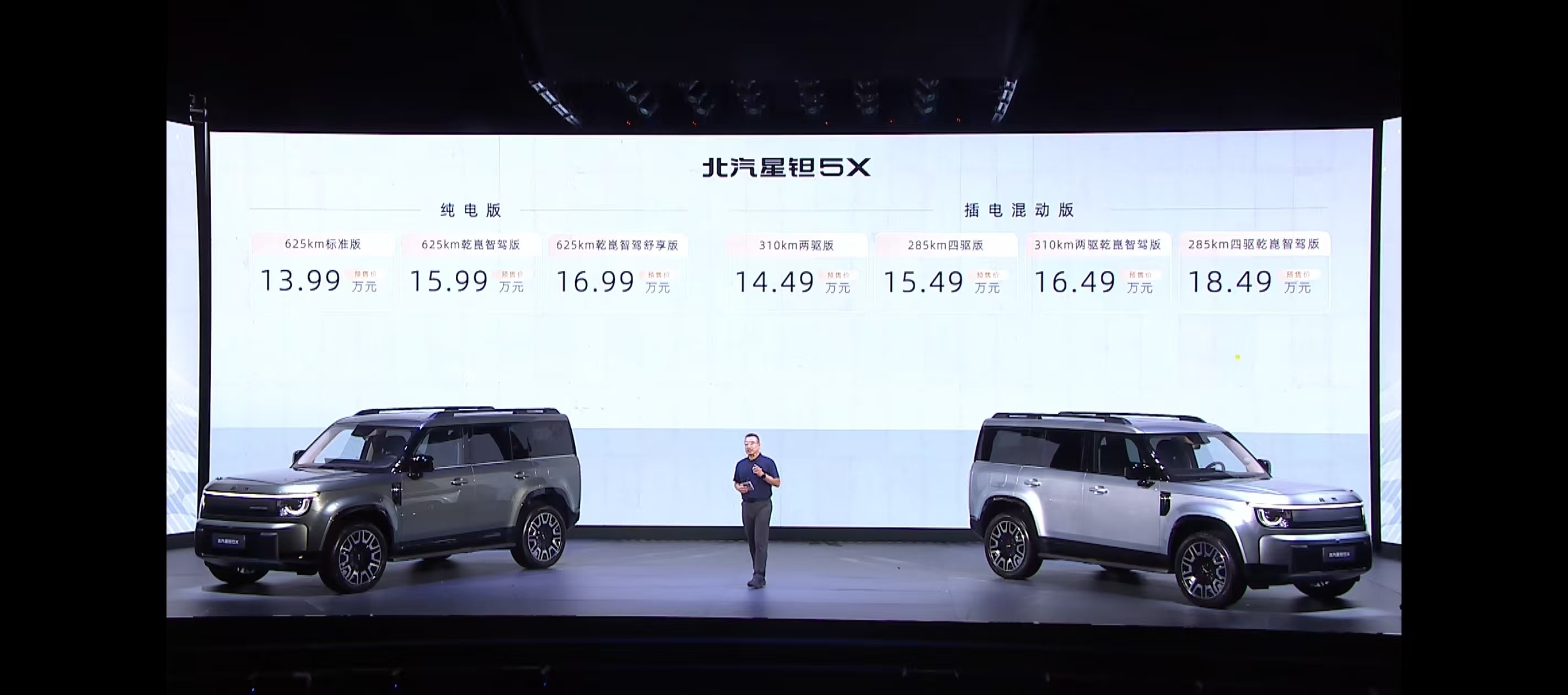 星钽5X大大方方自有高光 北汽星钽5X预售价：13.99万到18.49万，纯电插