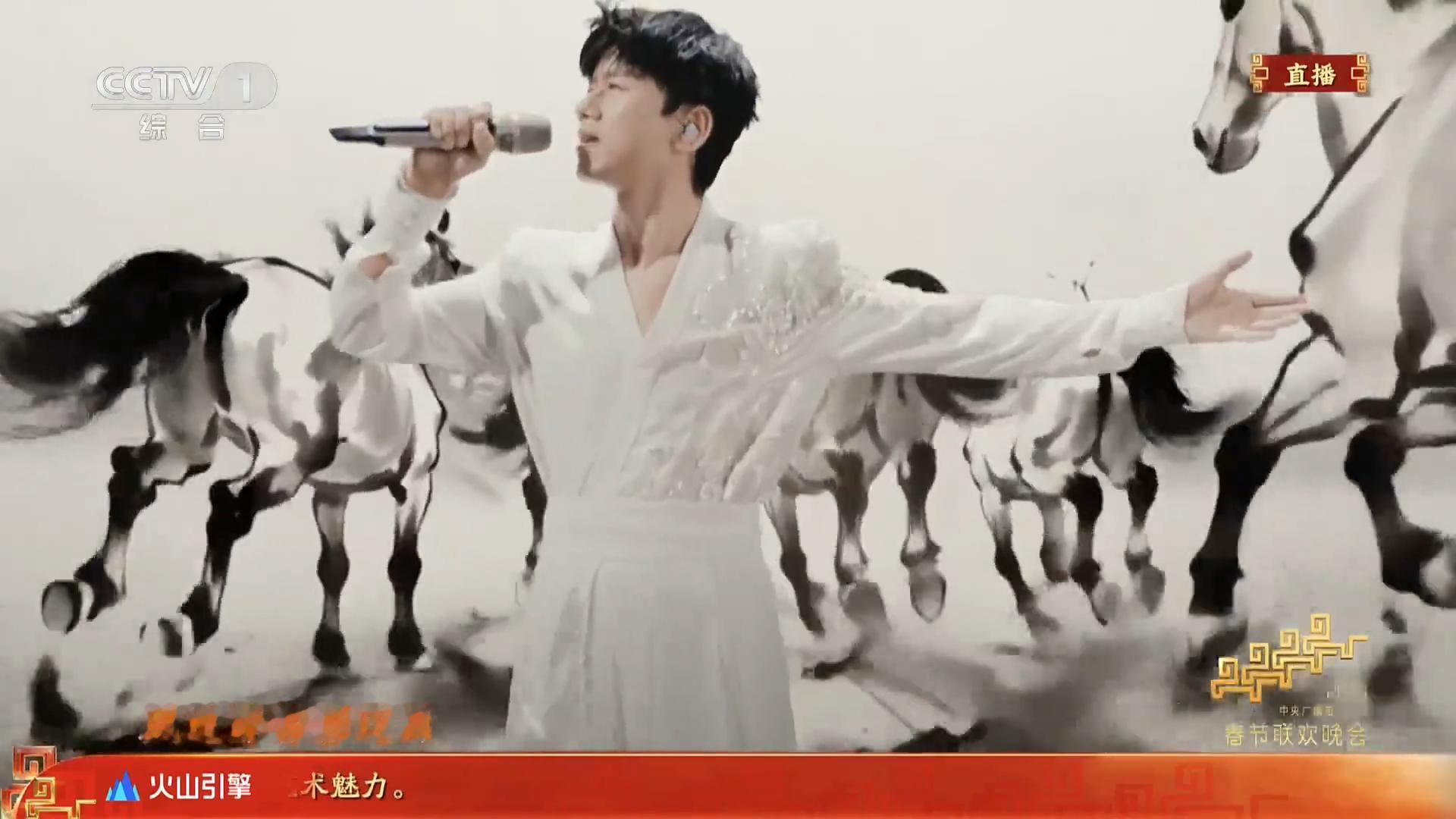 张杰把国画中的马唱活了张杰的一嗓子直接把国画的马唱活了！好灵动的舞美，好震撼的视