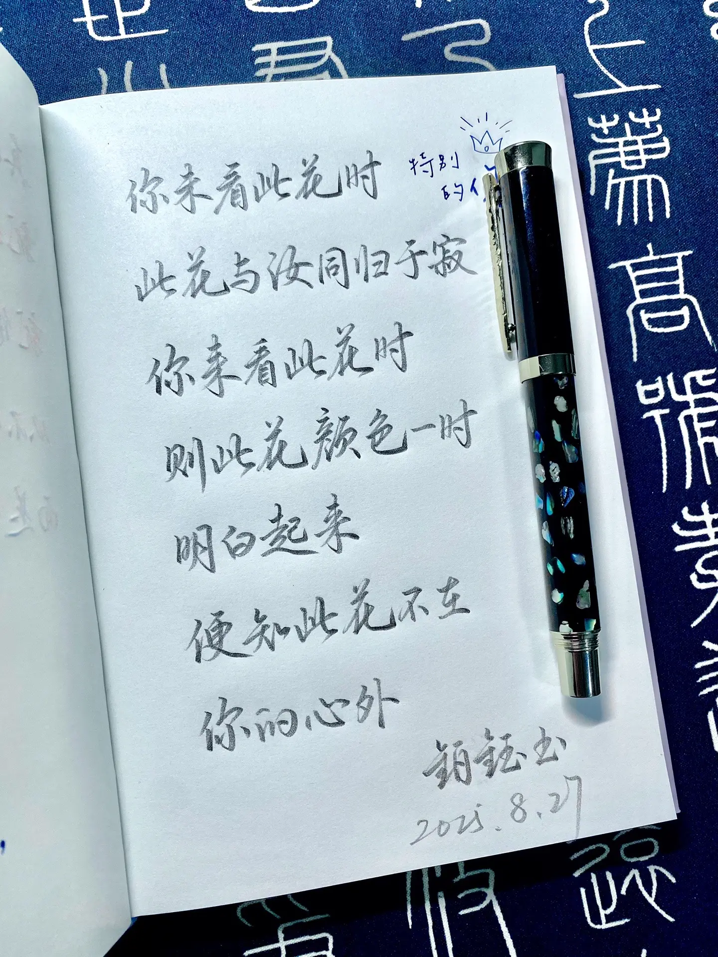 一起练字 手写写字是一种生活 练字情感共鸣