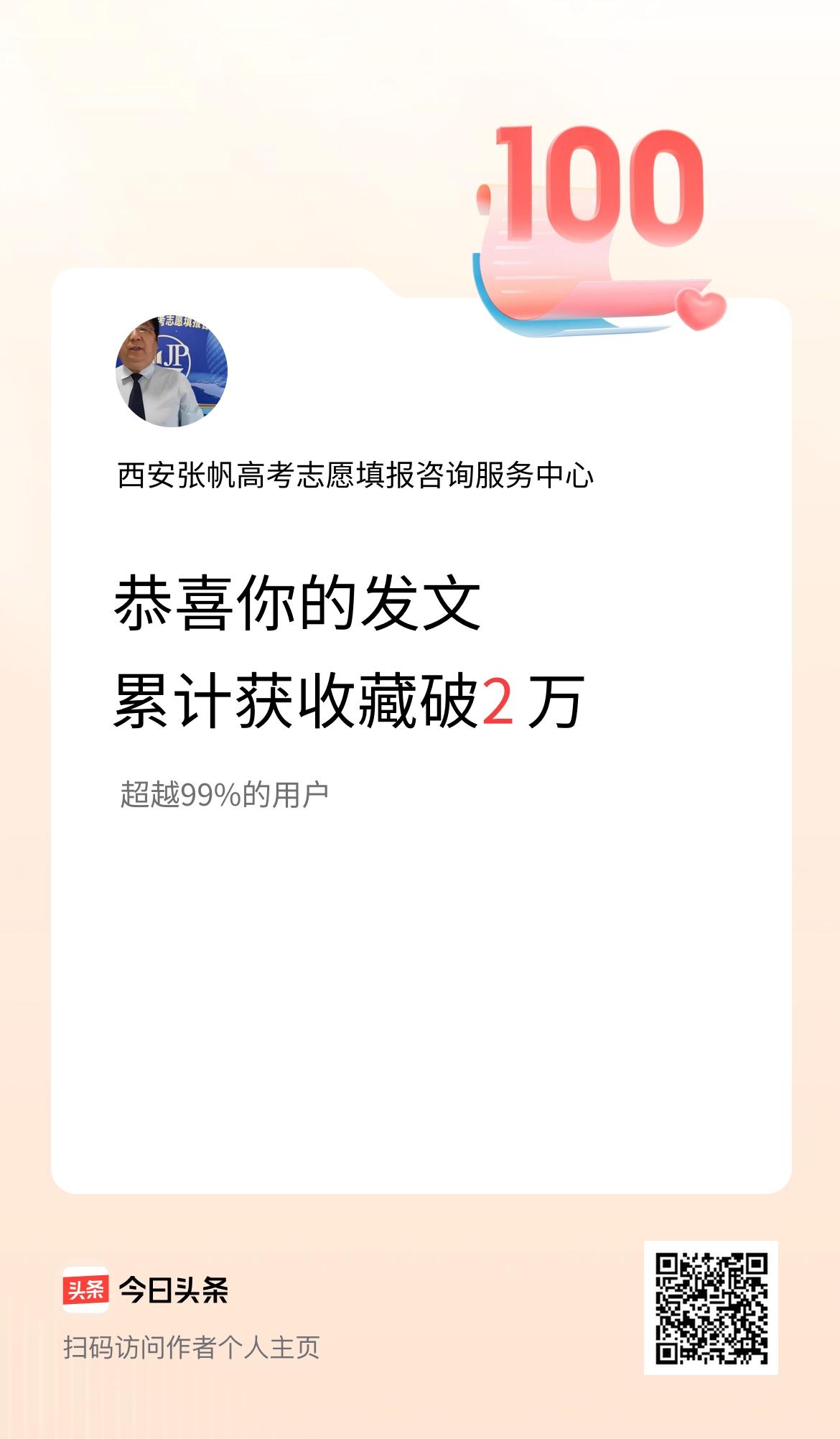我在头条累计获收藏量破2万啦！
