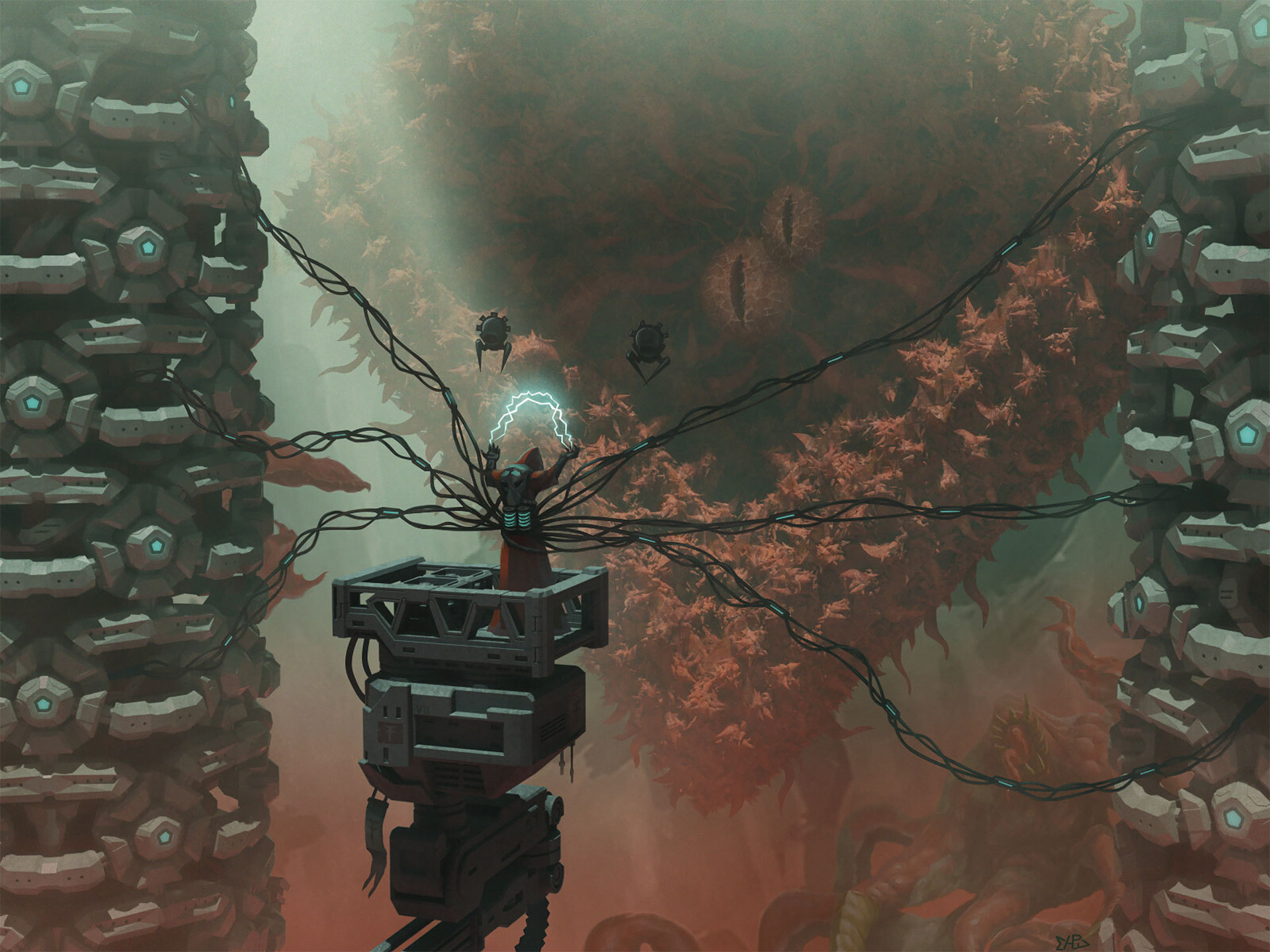 战锤40k[超话] 机械神教对抗亚空间入侵by Aleksandr Shukin