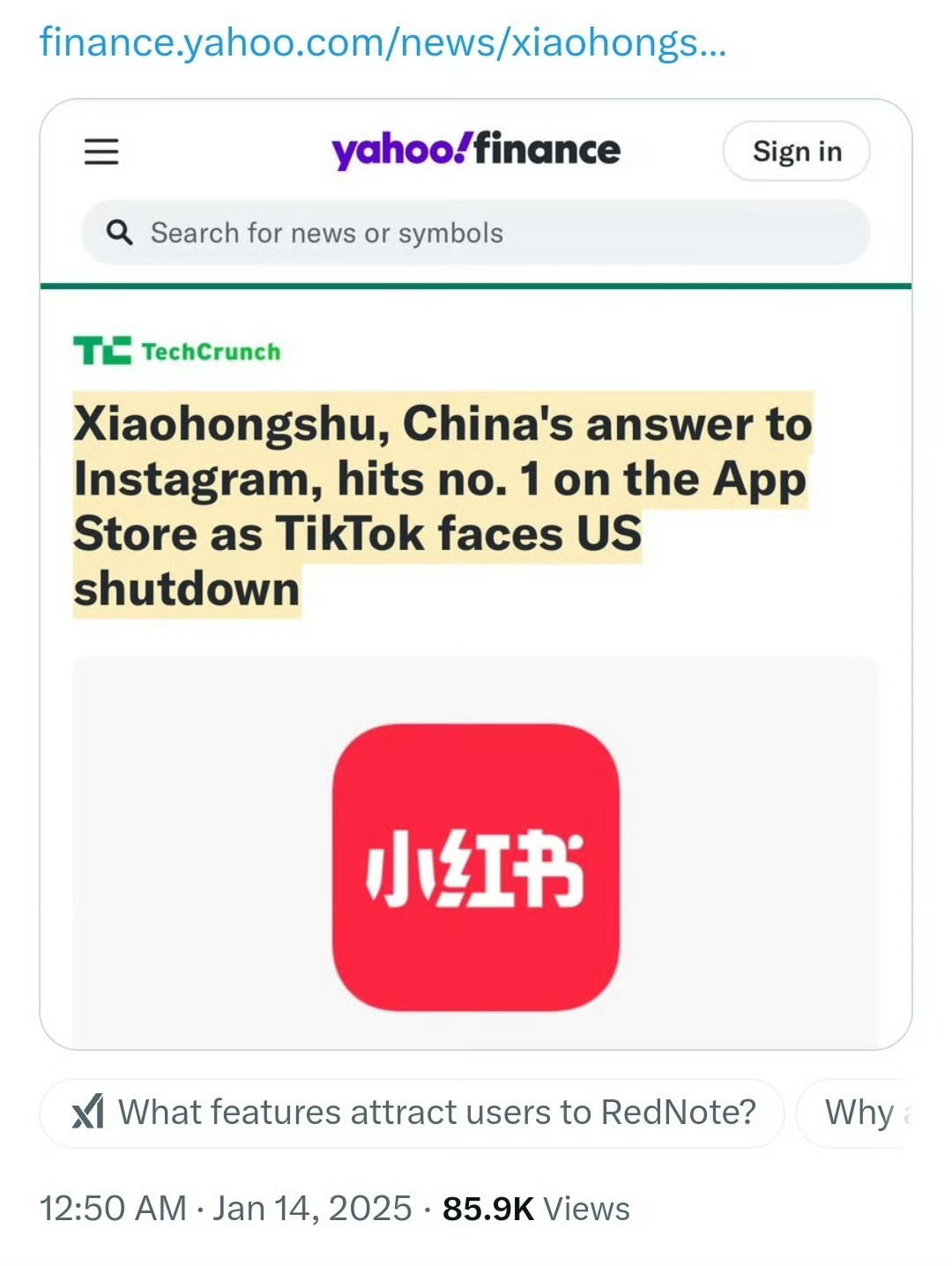 小红书美国appstore下载榜第一  因为抖音或即将被关停，美国人纷纷涌向中国