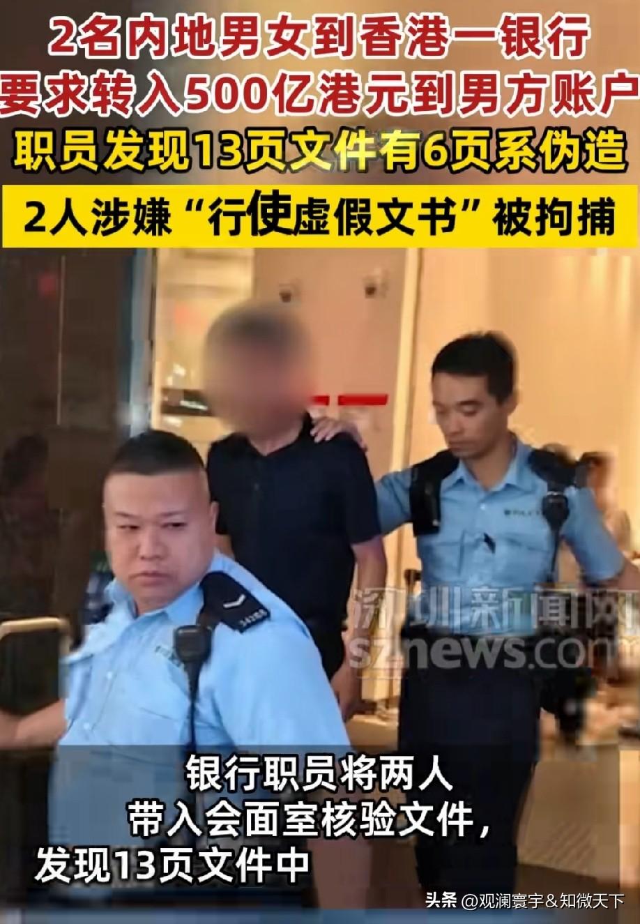 关键问题是账户内有没有500亿？如果有，这些钱是哪来的？手续文件假、倒是其次。