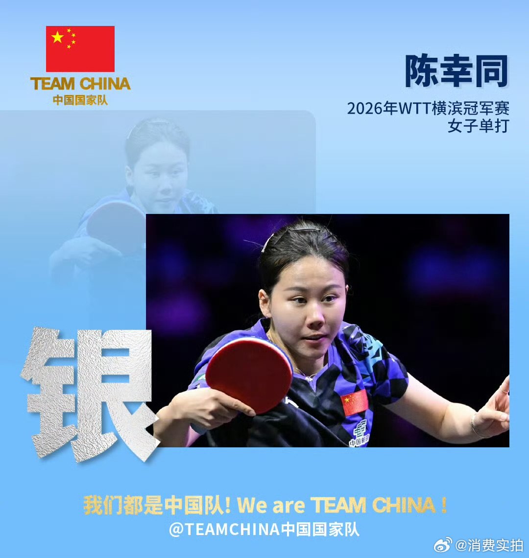 【中国国家队祝贺陈幸同摘银 】中国国家队祝贺陈幸同 8月9日，发布捷报祝贺陈幸同
