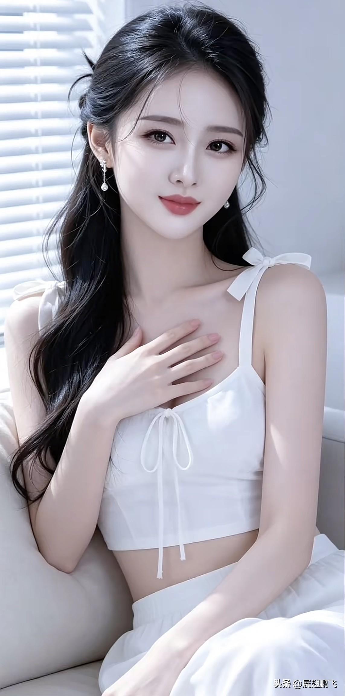 温柔甜美的少女，白色系穿搭，清新自然。气质白色系穿搭 白色小裙子穿搭 白色温柔系