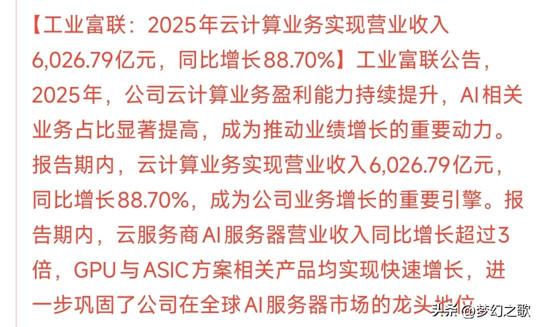 晚上，人工智能大牛股迎来重大利好消息，分红又提高了
工业富联发布公告：2025年