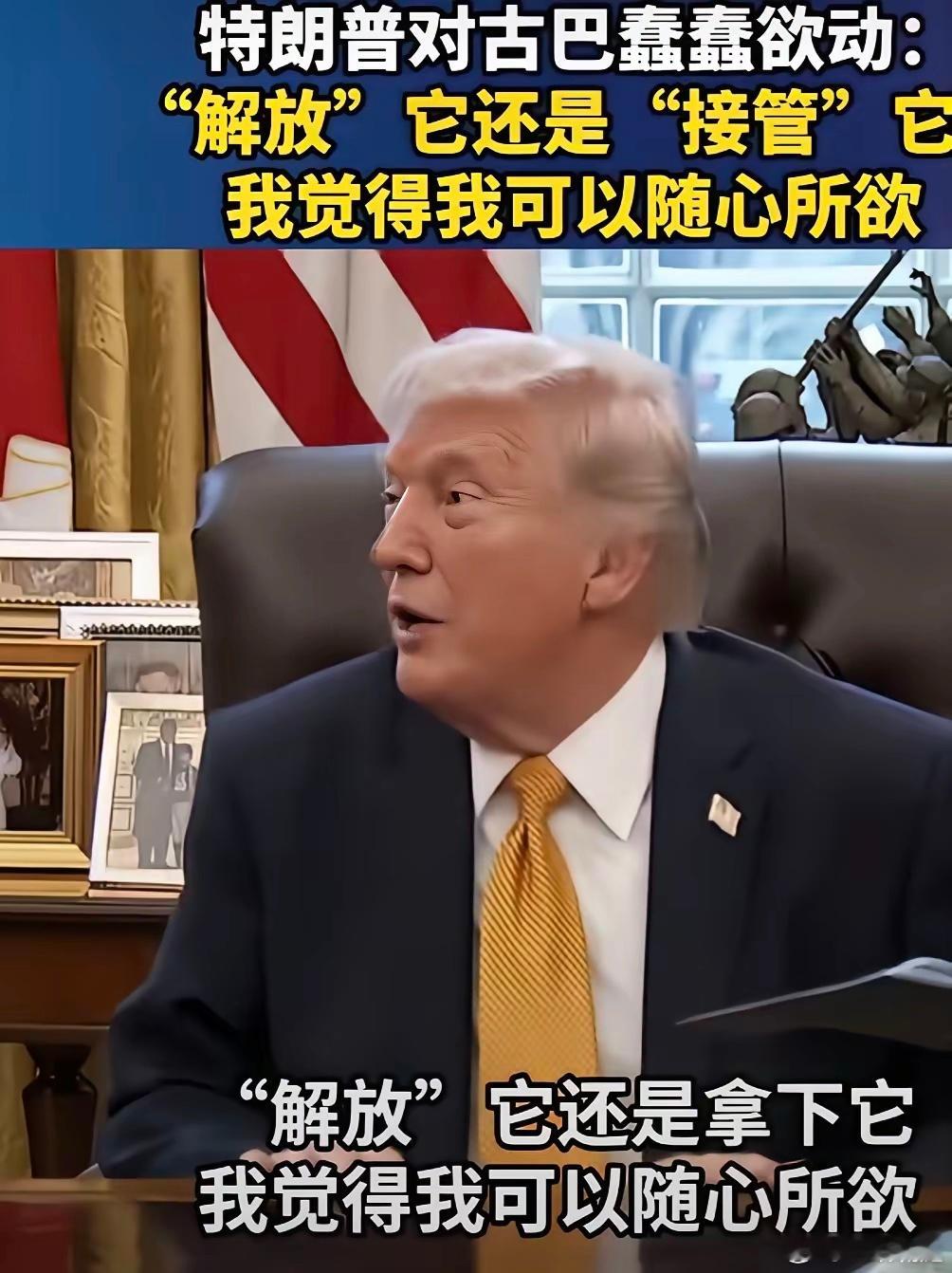 一个商人当总统，总是想不花钱收购公司一样吞并别的国家。扰乱世界秩序不会有好下场。