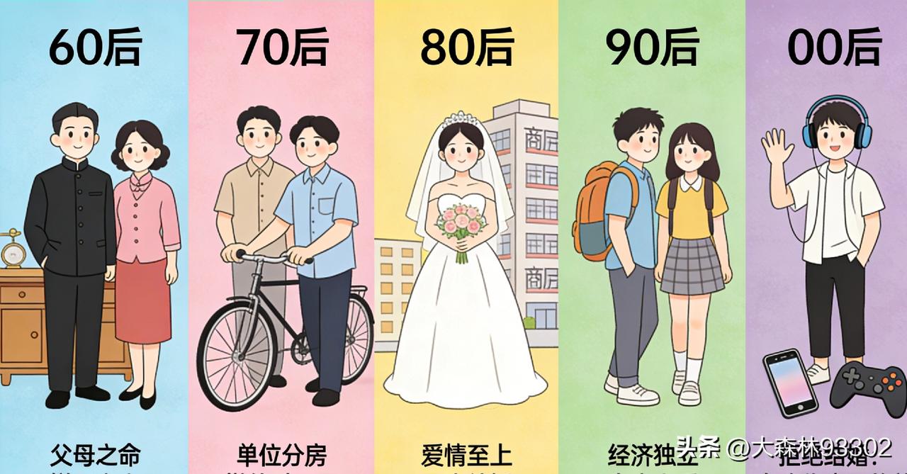 几代人的婚姻观，耐人寻味！
 
60后，打死不离婚；
70后，吵死不离婚；
80
