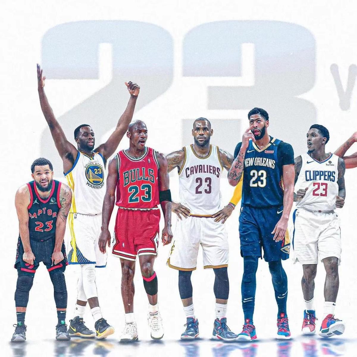 身穿23号球衣组队最佳阵容？乔丹配老詹，这不是已经无敌了！
因为乔丹选择23号球