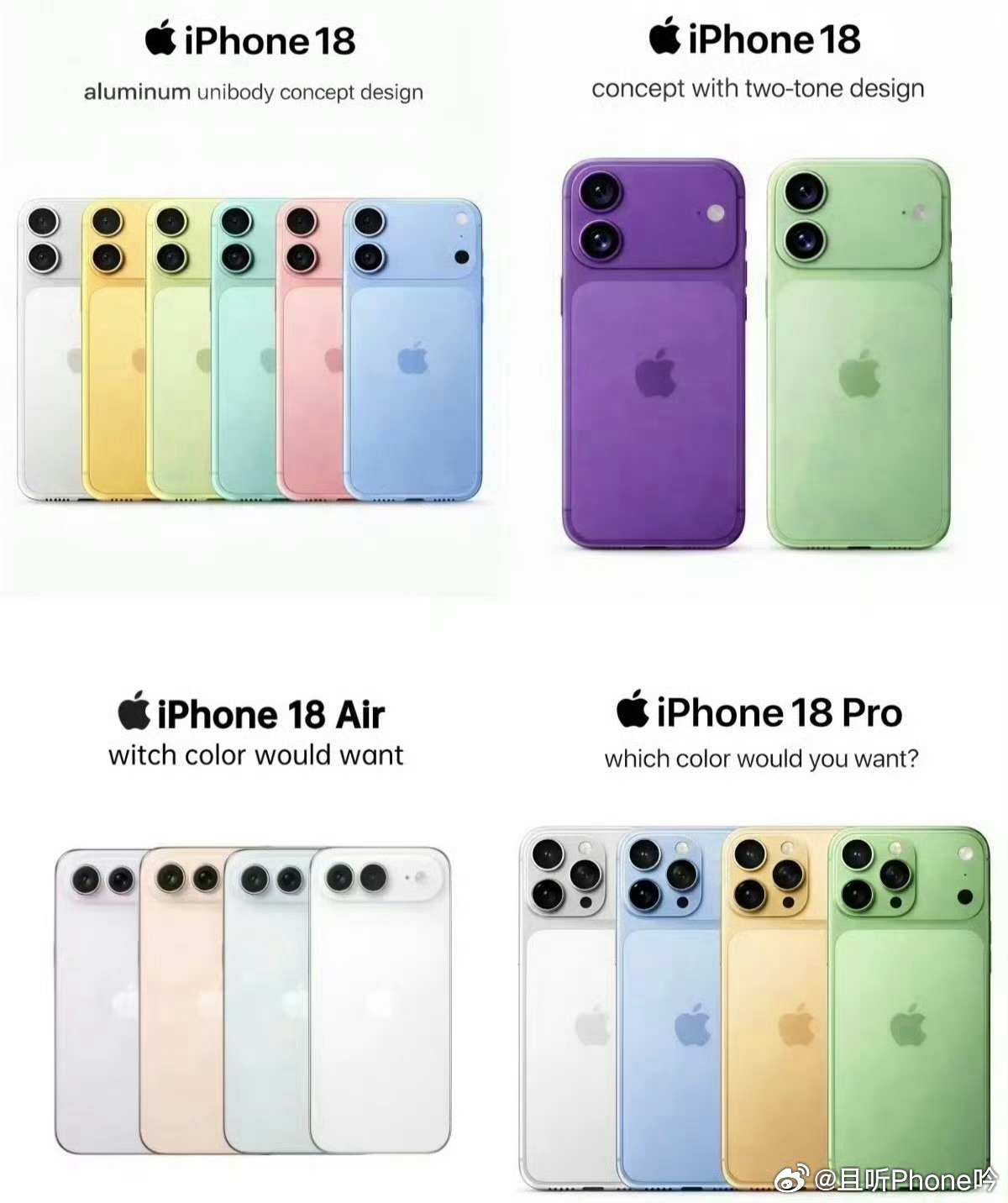 iPhone18设计升级 就是把红外传感器做到屏下，让灵动岛变小，外观基本和17