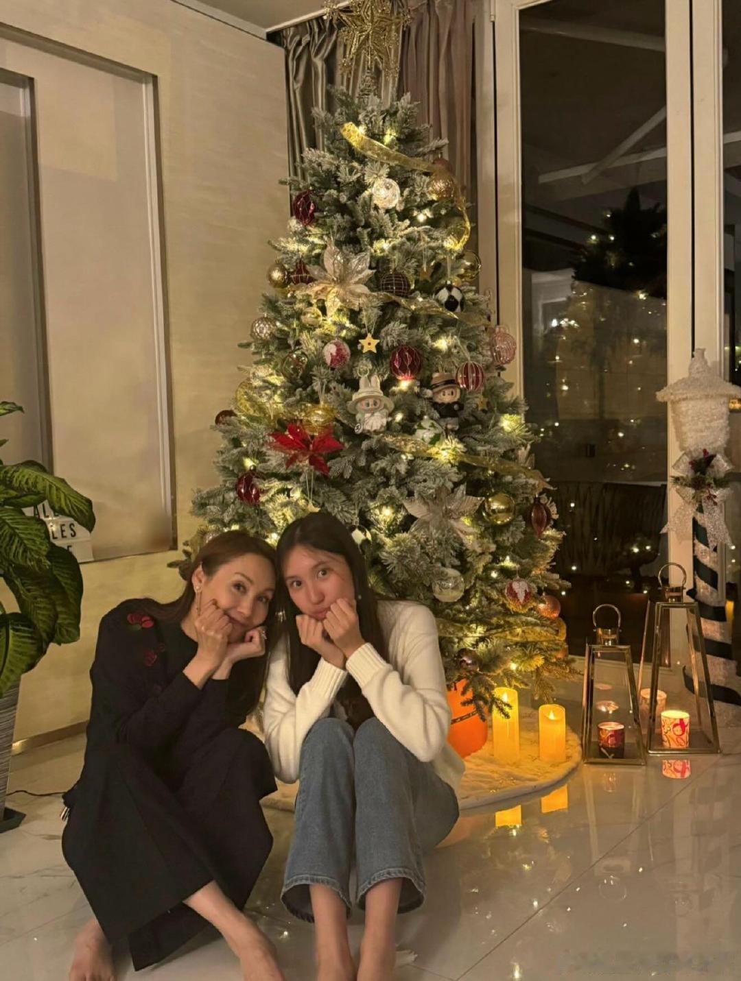 郭可盈15岁女儿近照郭可盈女儿长这么大了郭可盈15岁女儿近照，圣诞树下的她亭亭玉