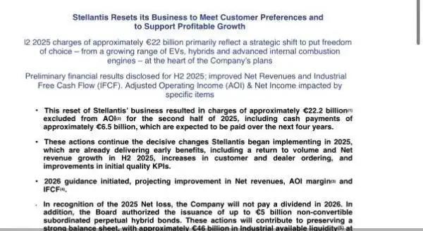 近日，全球第四大汽车制造商斯泰兰蒂斯（Stellantis）因电动化战略误判，遭