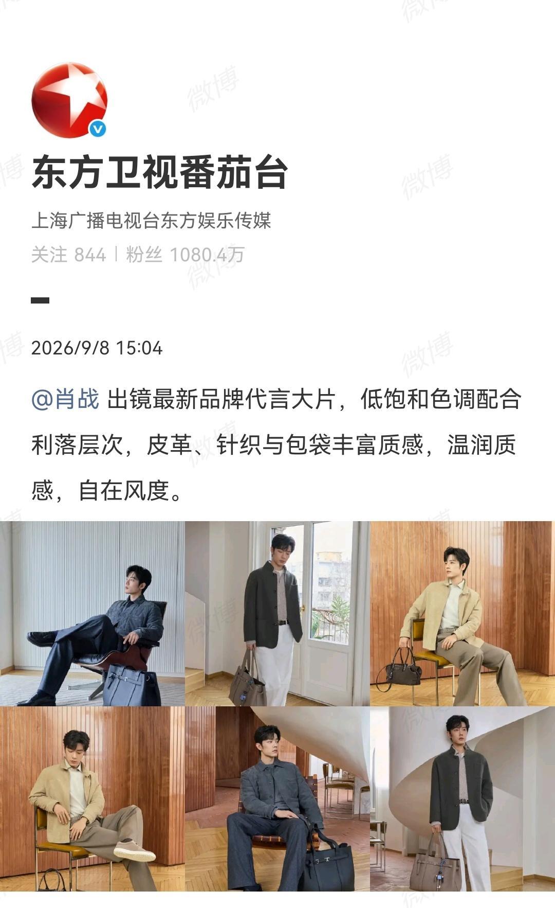 9月8日，东方卫视番茄台报道肖战[机智]