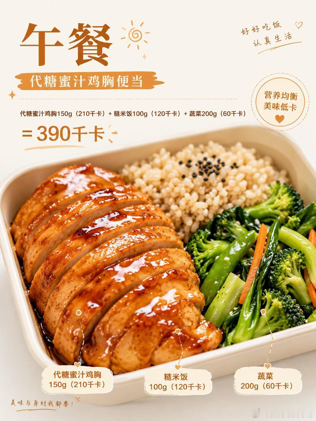 无糖版蜜汁烤鸡，便当届超口粮，早餐 245大卡燕麦片30g+脱脂奶200ml +