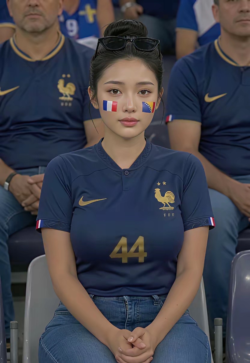 有被微似JENNIE法国球迷神颜硬控到来看世界杯我的世界杯日记球迷女足法国队AI