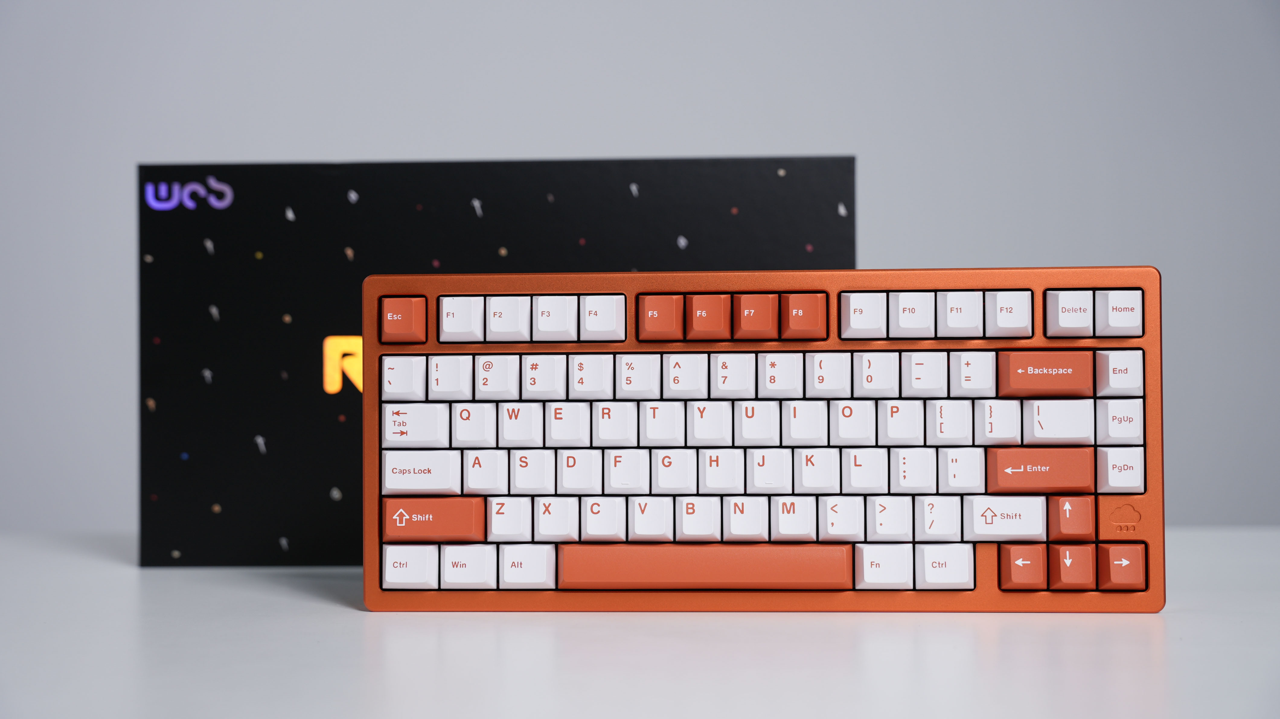 评论区抽一个【铁粉及以上】的朋友送一把星云橙配色 WOB RAINY75 机械键