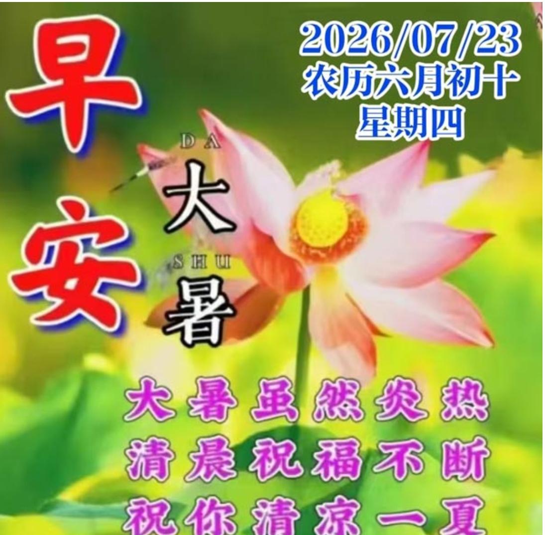 大暑节气已来到，
防暑降温很重要；
小小短信送给你，
身体健康最关键；
大暑一到