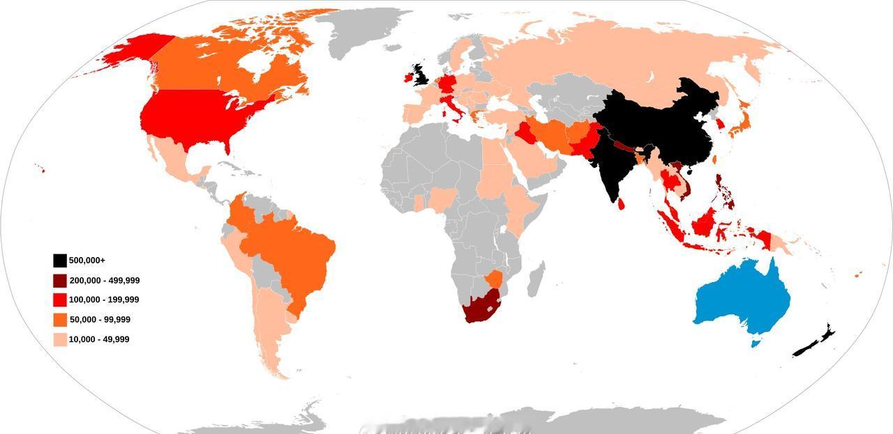 澳大利亚人的出生国家/地区（2025 年估计） ​​​