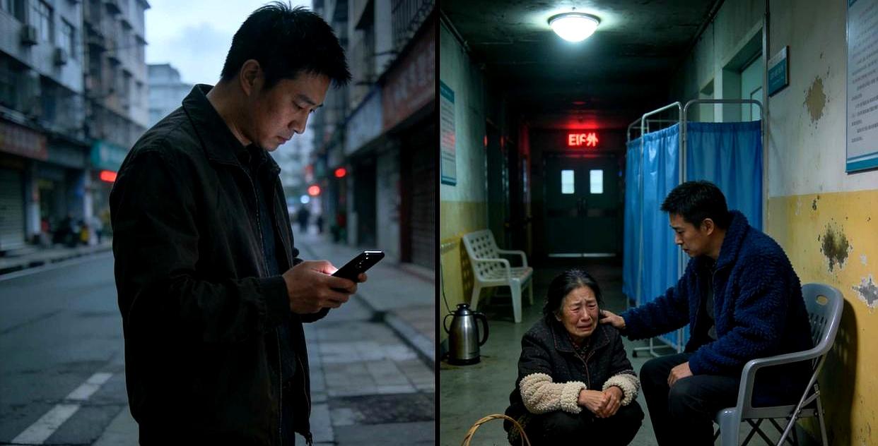 会议开到一半，手机震个不停，她在那头急得直喊病房抬不动。
四年前，公公因脑梗住了