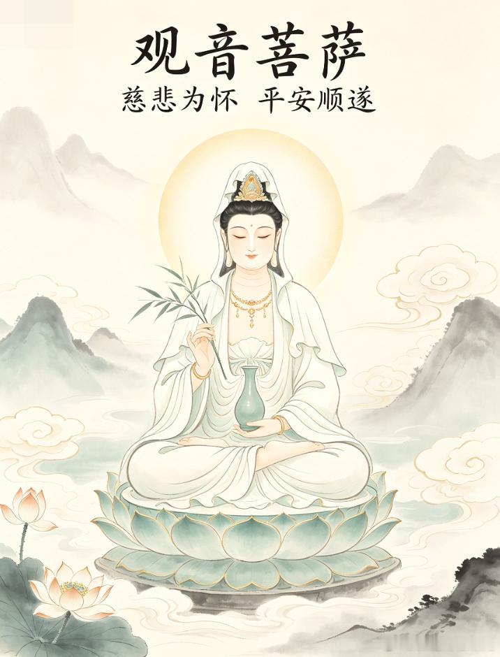 大慈大悲观音菩萨。大慈大悲观音菩萨