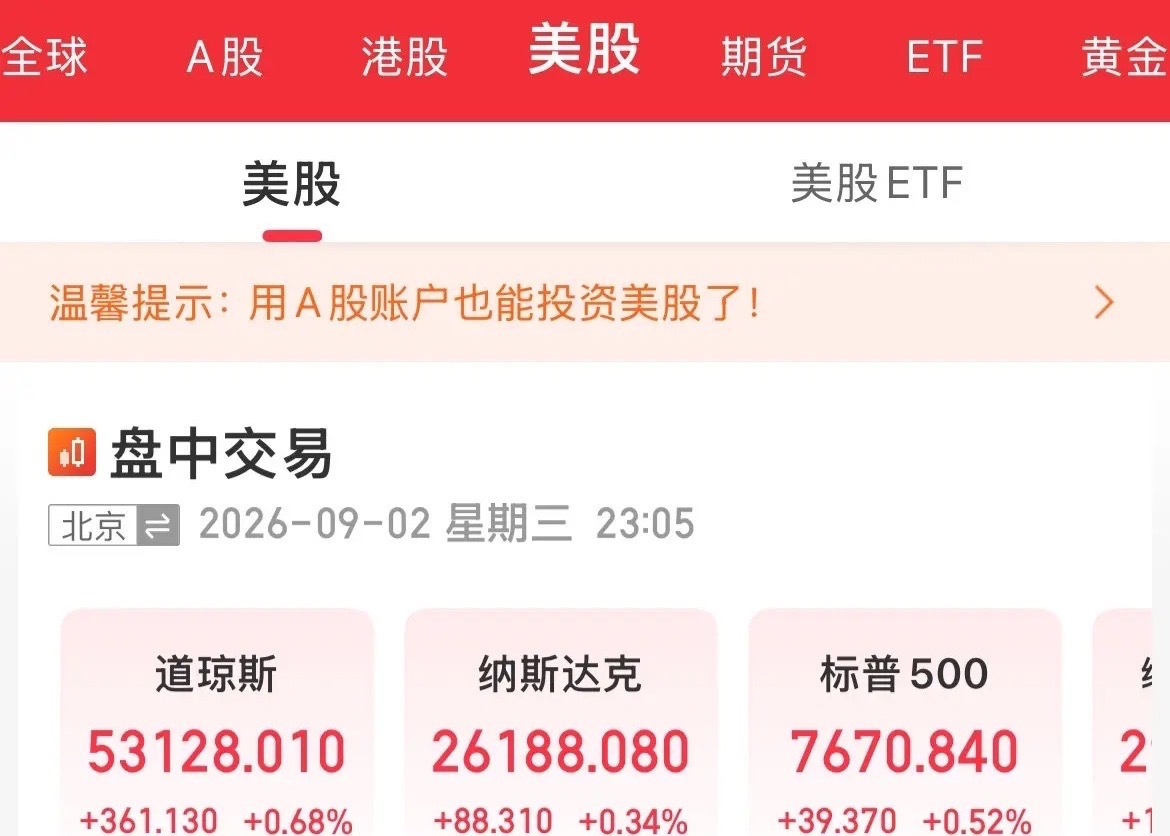 A股  好消息！美股三大指数全线上涨，纳指涨幅0.36%，低于预期的“小非农”给