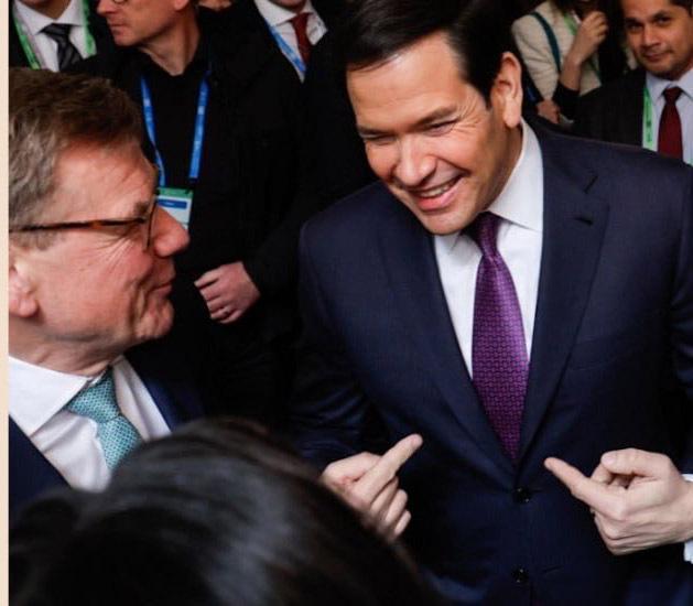 欧媒，变色龙说欧洲是美国特朗普总统的爹，并没有什么鸟用。马可·卢比奥较为温和的言