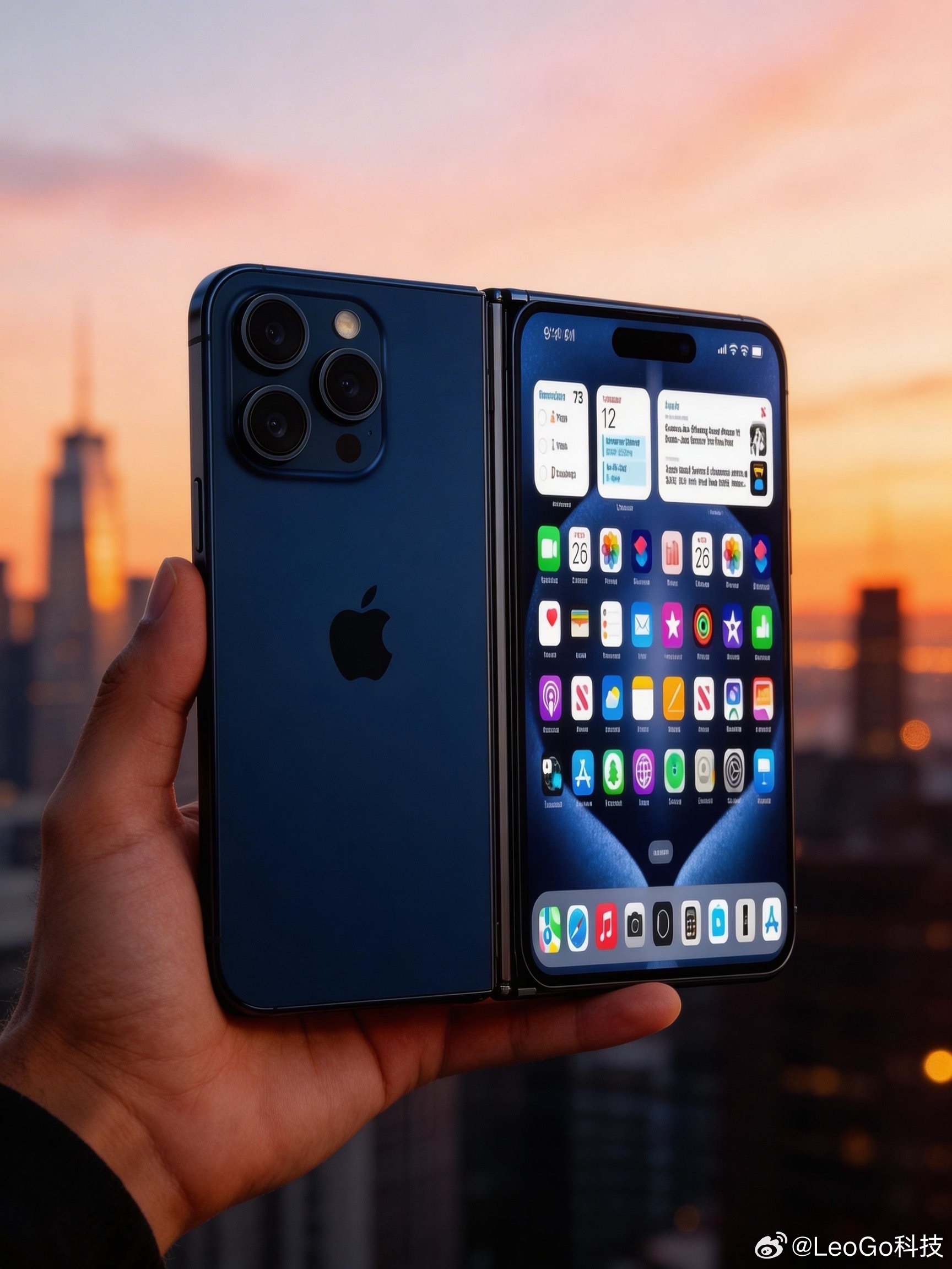 iPhoneFold最新渲染图我还是不喜欢它矮矮胖胖的样子，我喜欢这种…… 