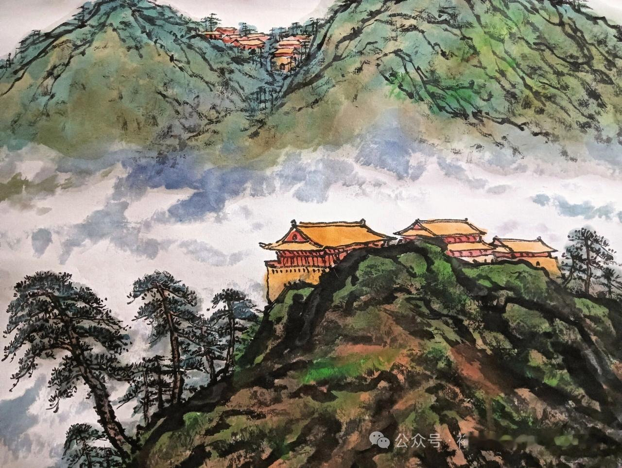 蔡刚作品巜再画佛山水》

《临江仙·山寺幽居》

翠嶂千重藏古刹，云深不锁禅关。
