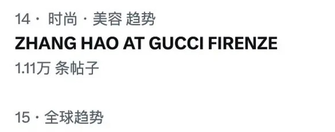 GUCCI早春 大秀还未开始章昊即登上全球趋势第14位📈 ​​​