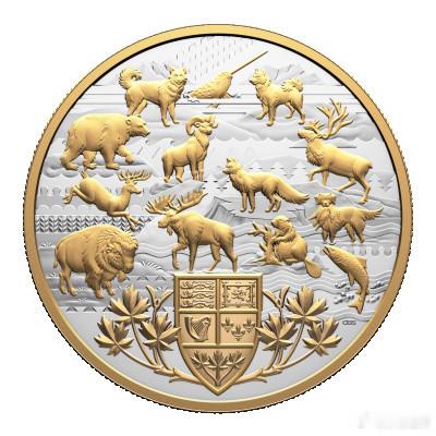 加拿大 - 50 元 - 纹章风景 - 加拿大动物 - 银 - 精制 - 202