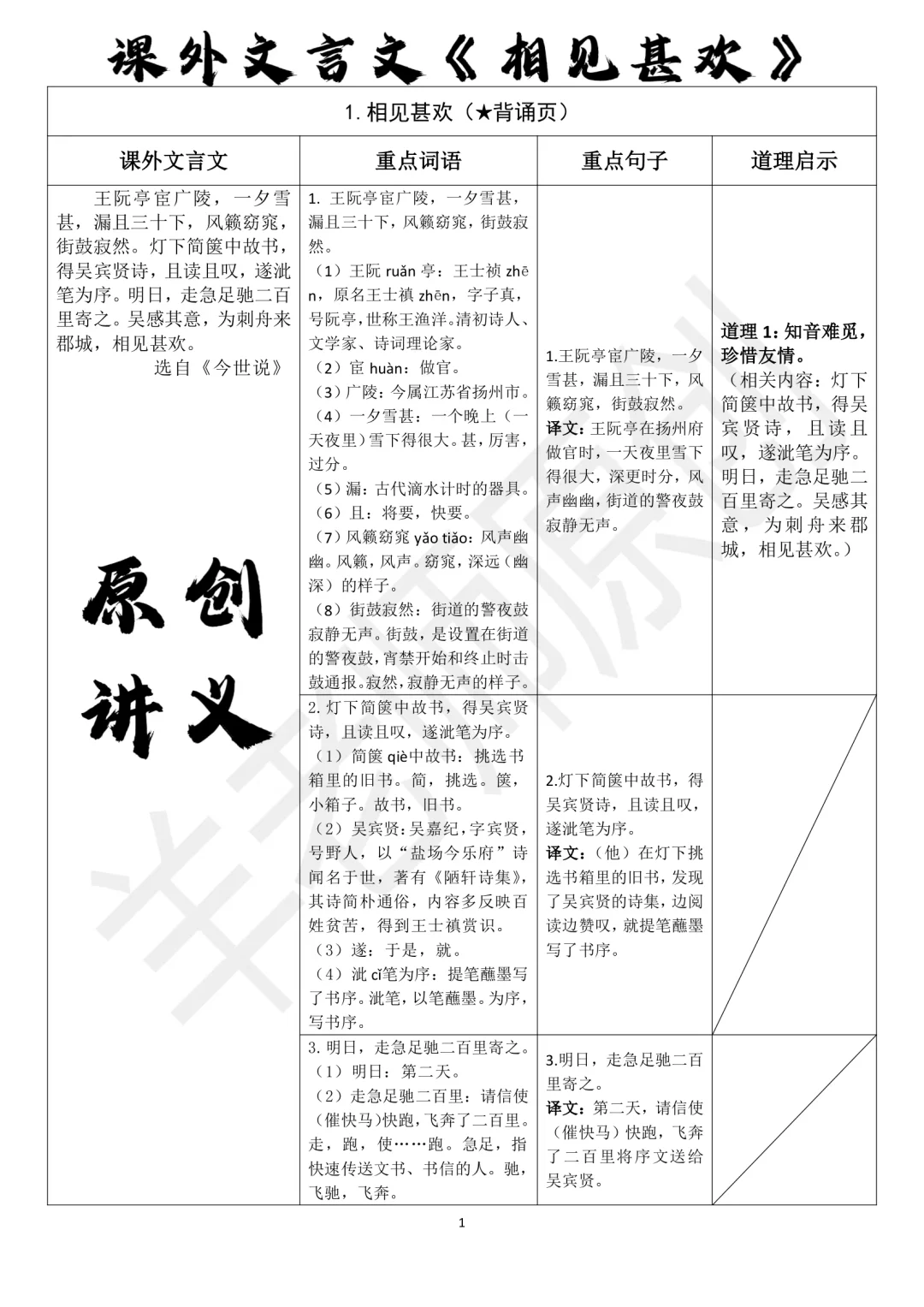 课外文言文《相见甚欢》，超细致拆解！！