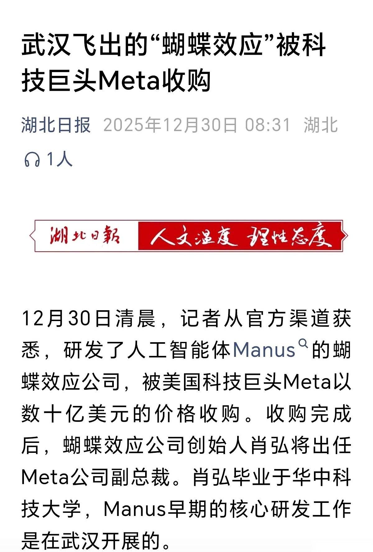 一个中国的AI公司，今年3月才发布产品，12月就把自己卖给了美国Meta，然后回