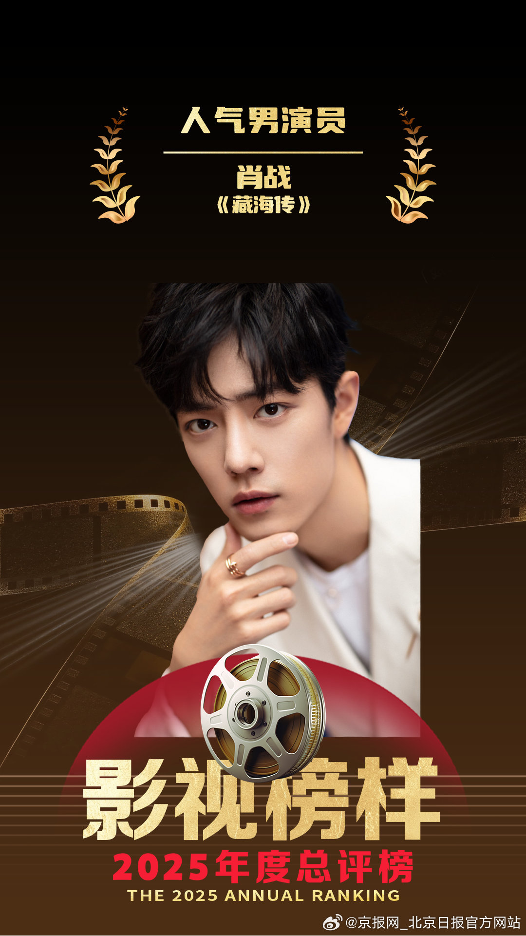 【#肖战获评影视榜样年度人气男演员#】 #肖战影视榜样2025年度人气男演员#今