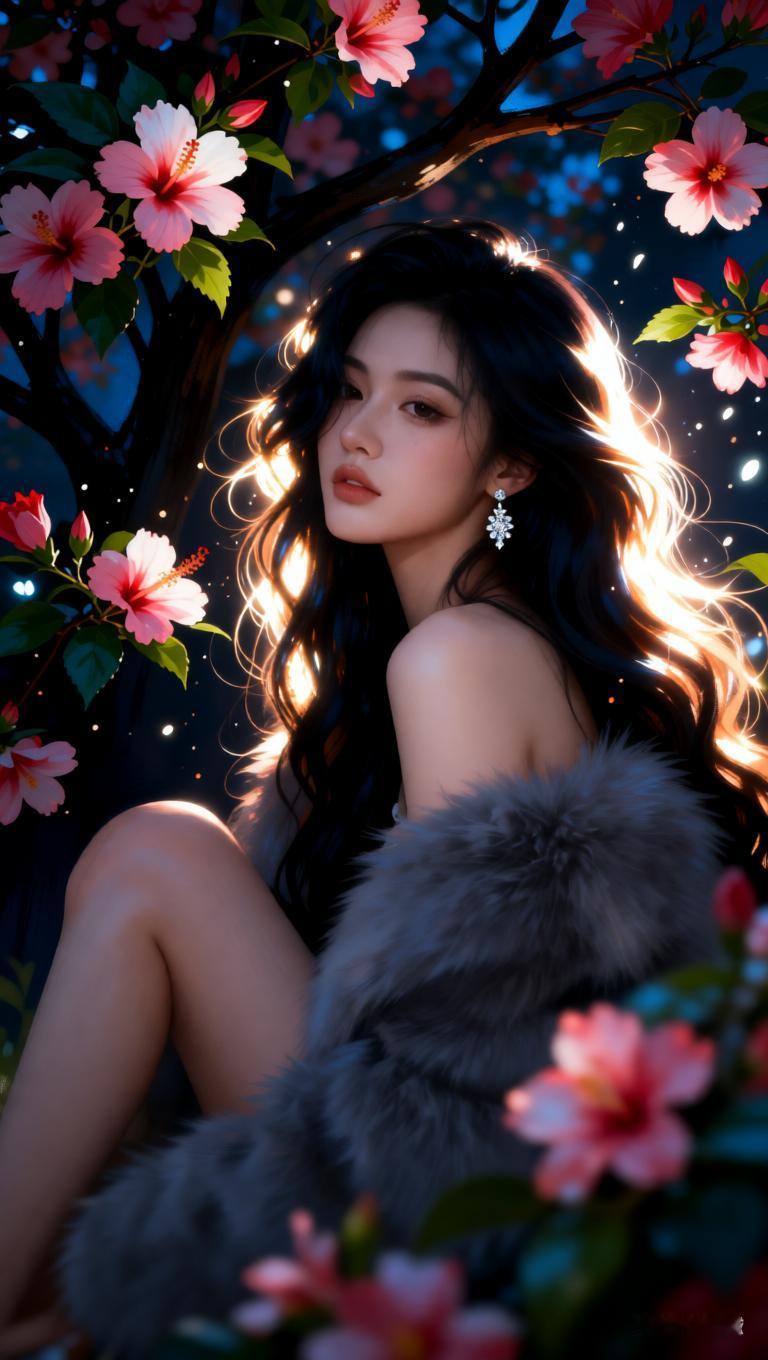 梦幻花海中的仙女，唯美动人！