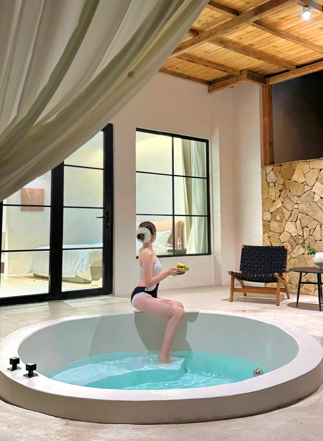 广东周边游✨山野溪流松弛感独栋私汤小院