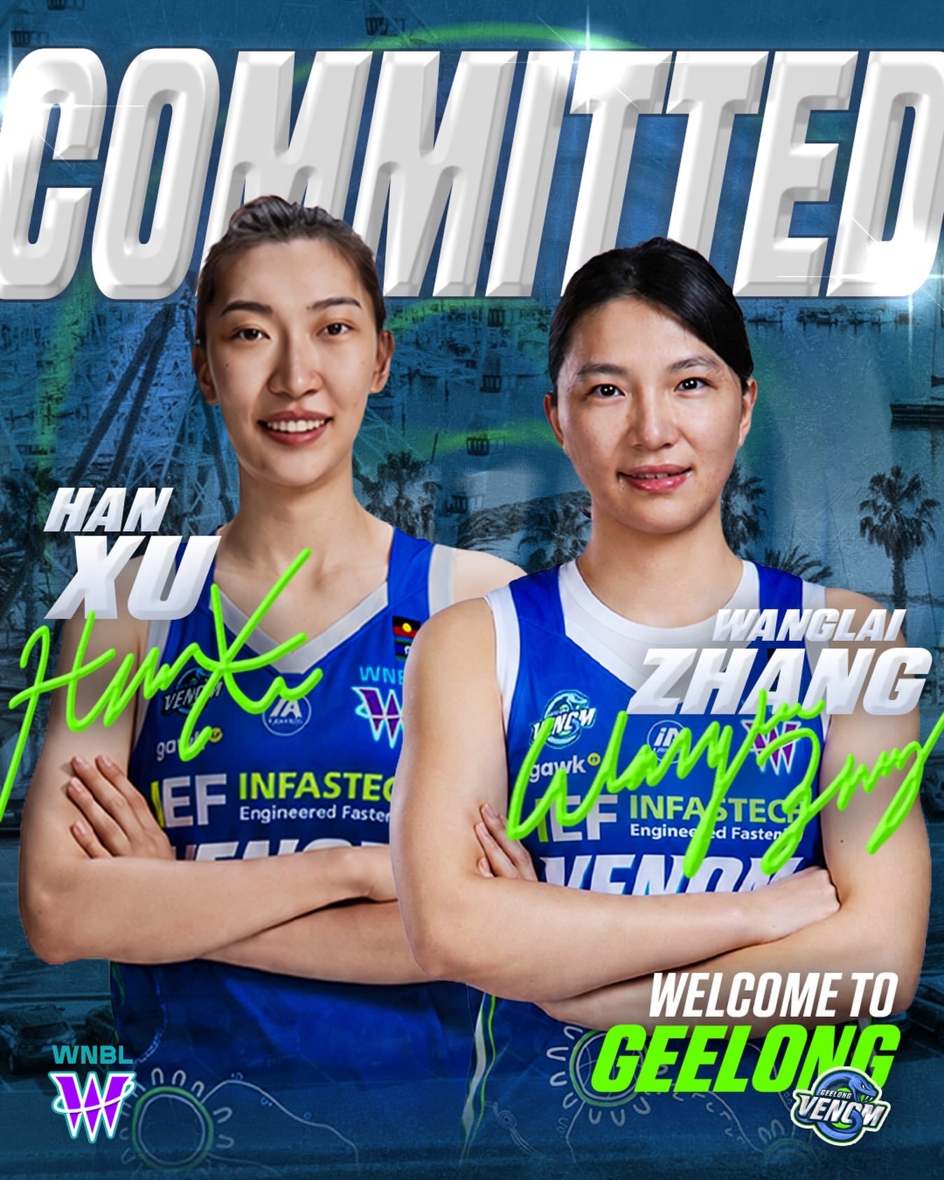 WNBA赛季还未结束，WNBL已经官宣，韩旭赛季结束后将加盟WNBL联赛的吉朗毒