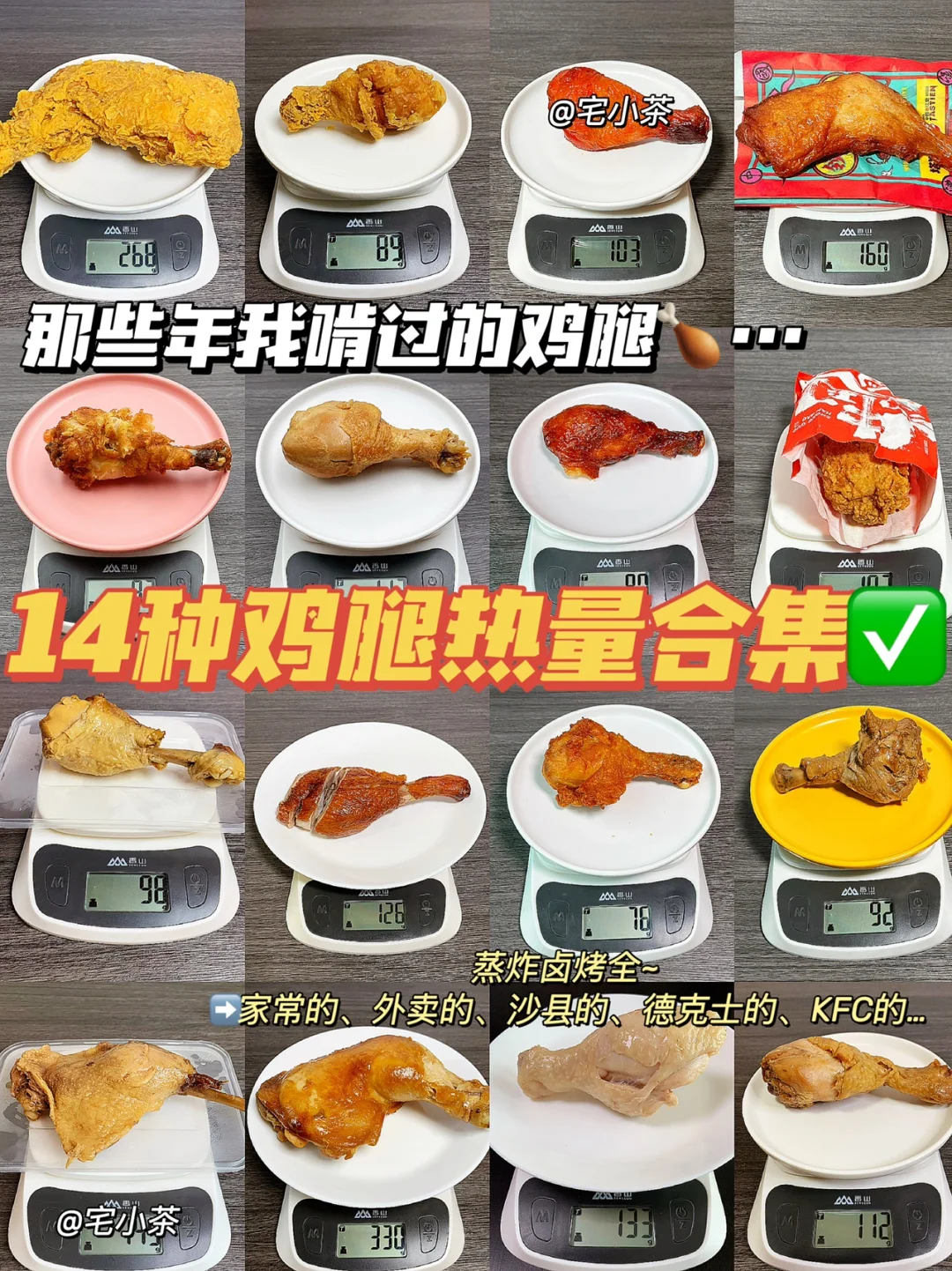 那些年我啃过的鸡腿🍗…14种鸡腿热量合集‼️