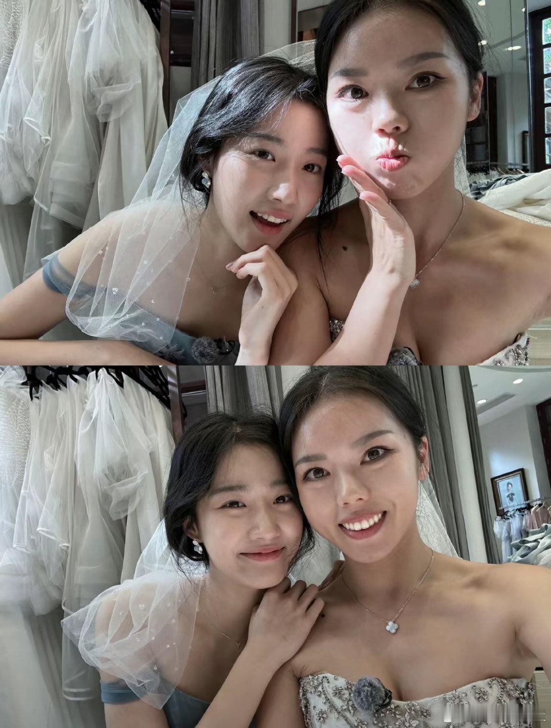 卢昱晓参加好朋友婚礼，还当了伴娘，网友发了好多和她的合照！卢昱晓日常里也是个很亲