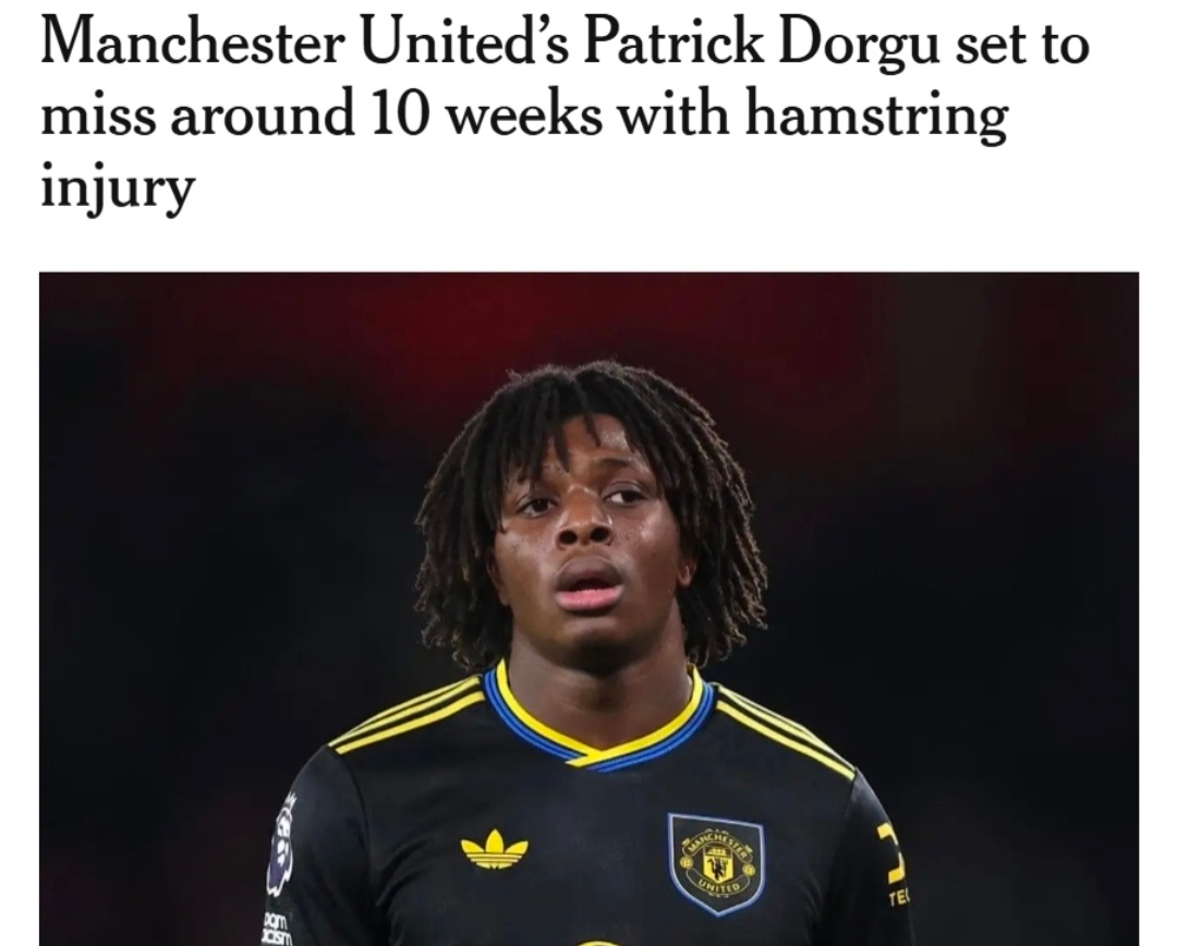 TA：曼联左边后卫多尔古遭遇腿筋伤势，初步预计伤缺10周时间。TA同时透露，曼联