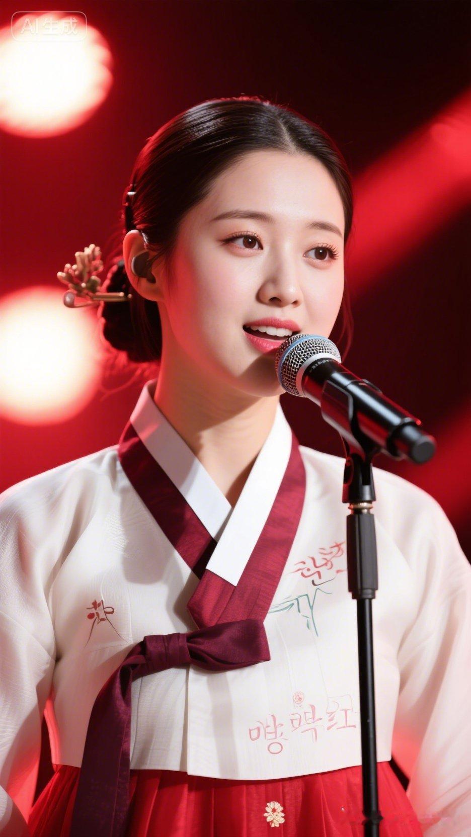 惊艳亮相，红衣飘飘，美不胜收！🌸🎤