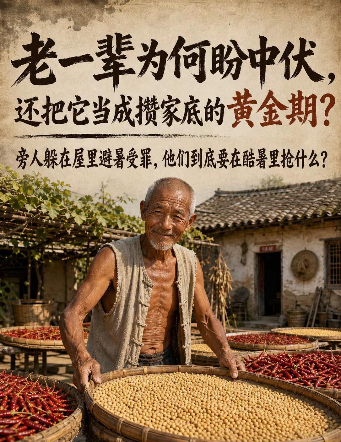 中伏最热20天，为何老辈人说偷懒要挨饿？年轻人都躲在屋里避暑，老一辈却在中伏烈日