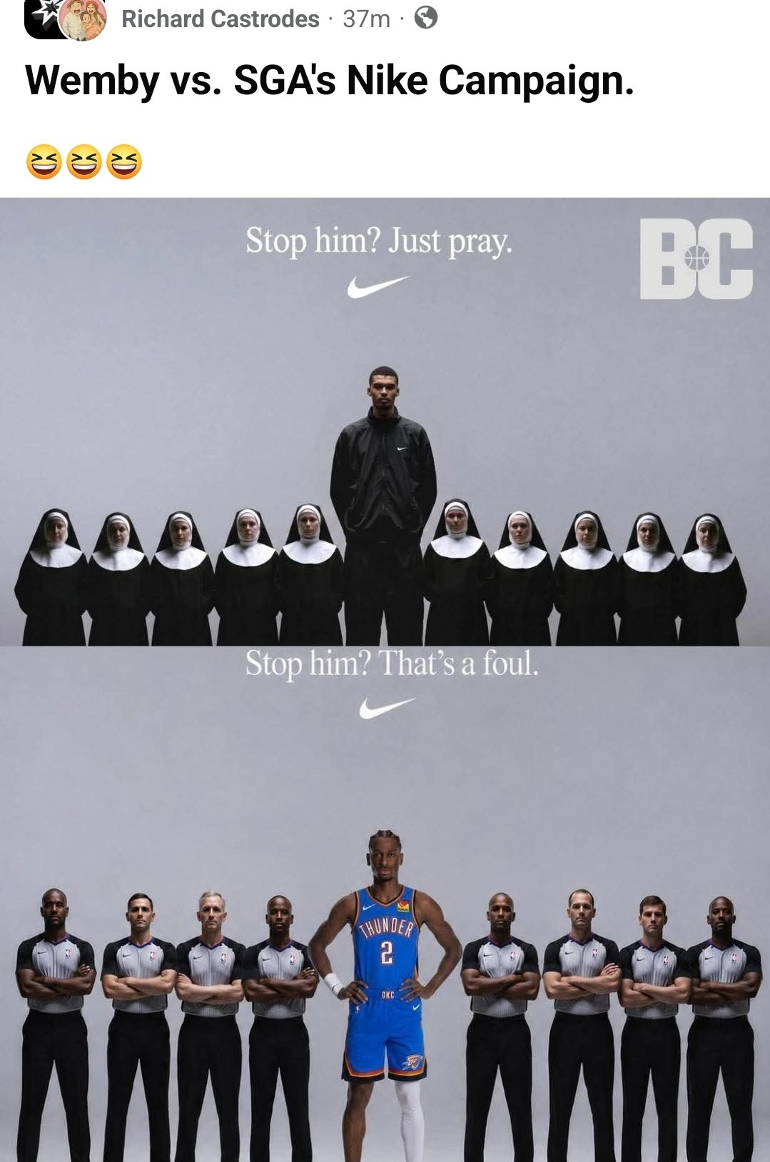 声明，这个图是老美自媒体做的，我个人对雷霆队充满敬意nba季后赛全民点评家NBA