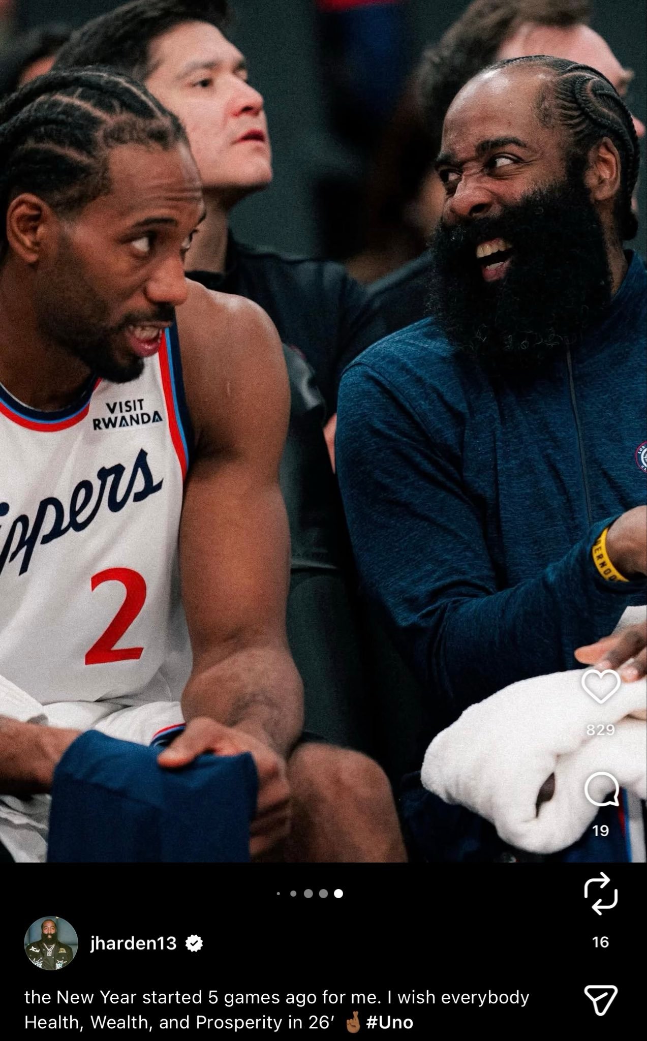 哈登：“对我来说，新年才刚刚开始，从五场比赛前就开始了。” 