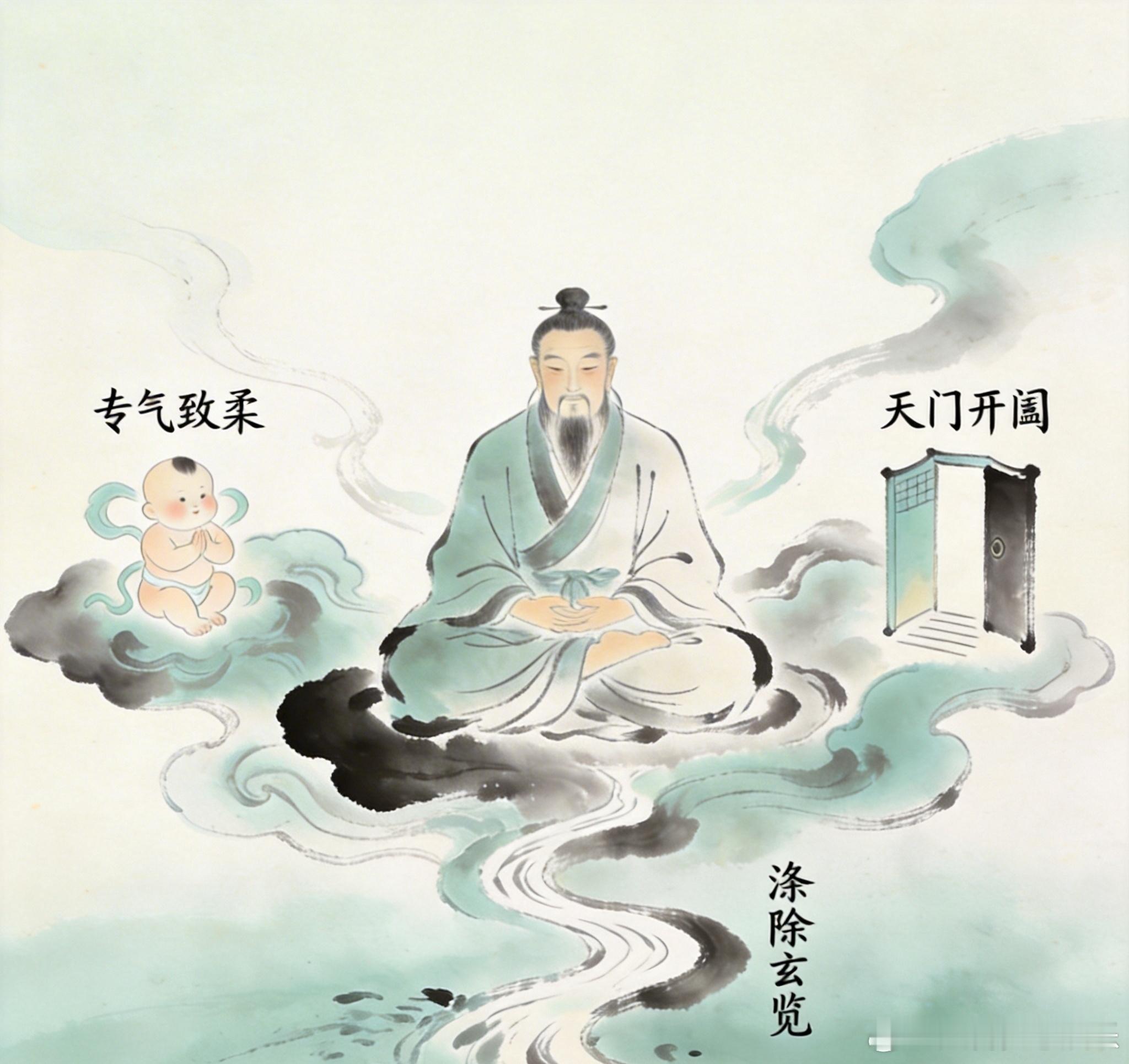 道德经·第十章原文+注音+译文+速记卡（背诵版） 一、原文 + 注音道dào德d